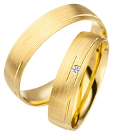 Linden Trauringe / Eheringe Zurzach aus Gold mit Diamant - 1441/1442